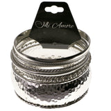 Silver-Tone Metal Bangle-Bracelet #2417