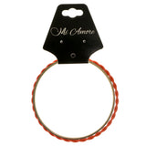 Orange & Gold-Tone Colored Metal Multiple-Bangle-Bracelet-Set #2439