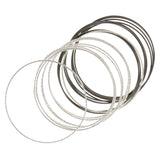 Silver-Tone & Black Colored Metal Multiple-Bangle-Bracelet-Set #2446