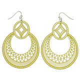 Yellow Metal Dangle-Earrings #1615