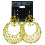 Yellow Metal Dangle-Earrings #1615