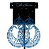 Filigree Dangle-Earrings Blue Color  #546