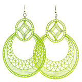 Filigree Dangle-Earrings Yellow Color  #547