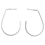 Silver-Tone Metal Hoop-Earrings #1656