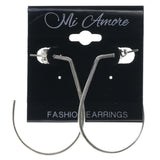 Silver-Tone Metal Hoop-Earrings #1656