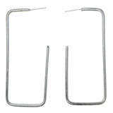 Silver-Tone Metal Hoop-Earrings #1657