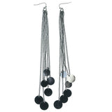 Black Metal Dangle-Earrings #1665