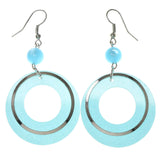 Sparkle Dangle-Earrings Blue & Silver-Tone Colored #1677