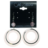 Sparkle Dangle-Earrings Pink & Silver-Tone Colored #1678