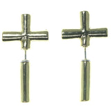 Cross Stud-Earrings Gold-Tone Color  #1691