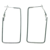 Silver-Tone Metal Hoop-Earrings #1699