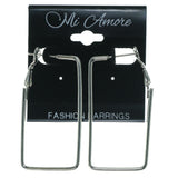 Silver-Tone Metal Hoop-Earrings #1699
