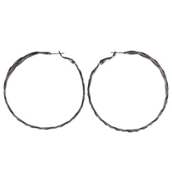 Bronze-Tone Metal Hoop-Earrings #1723