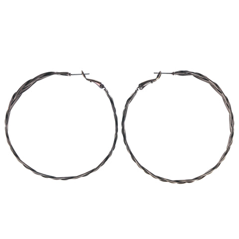 Bronze-Tone Metal Hoop-Earrings #1723