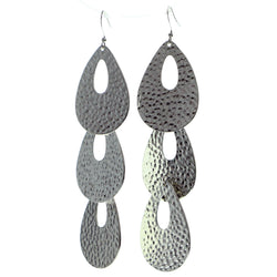 Silver-Tone Metal Dangle-Earrings #558