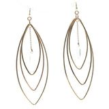 Gold-Tone Metal Dangle-Earrings With Crystal Accents #562
