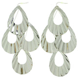 Silver-Tone Metal Dangle-Earrings #1804