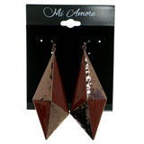 Colorful & Bronze-Tone Colored Metal Dangle-Earrings #1816