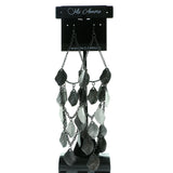 Leaves Drop-Dangle-Earrings With Drop Accents  Gray Color #572