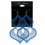 Filigree Drop-Dangle-Earrings Blue Color  #1919