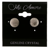 Silver-Tone Acrylic Stud-Earrings #2017