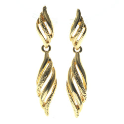 Gold-Tone Metal Dangle-Earrings #587