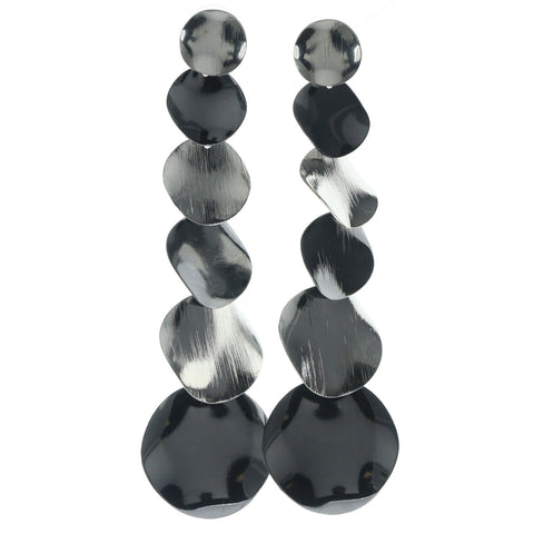 Silver-Tone Metal Dangle-Earrings #594