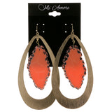 Colorful & Gold-Tone Colored Metal Dangle-Earrings With Stone Accents #2089
