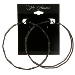 Black Metal Hoop-Earrings #2097