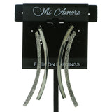Silver-Tone Metal Dangle-Earrings #595