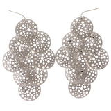 Glitter Dangle-Earrings Silver-Tone Color  #2127