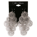 Glitter Dangle-Earrings Silver-Tone Color  #2127