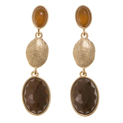 Colorful Metal Drop-Dangle-Earrings With Crystal Accents #2130