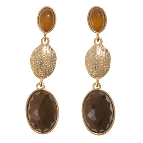 Colorful Metal Drop-Dangle-Earrings With Crystal Accents #2130