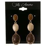 Colorful Metal Drop-Dangle-Earrings With Crystal Accents #2130