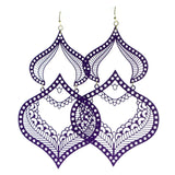 Filigree Drop-Dangle-Earrings Purple Color  #605