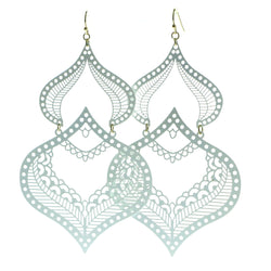 Filigree Drop-Dangle-Earrings White Color  #606