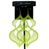 Filigree Drop-Dangle-Earrings Yellow Color  #607