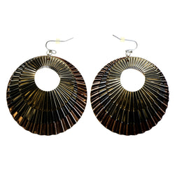 Tri-Tone Metal Dangle-Earrings #2177