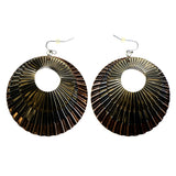 Tri-Tone Metal Dangle-Earrings #2177