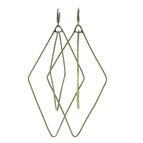 Gold-Tone Metal Dangle-Earrings #609