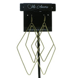 Gold-Tone Metal Dangle-Earrings #609
