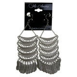 Silver-Tone Metal Dangle-Earrings #2189