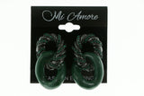 Black & Green Colored Metal Dangle-Earrings #2201