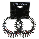 Black & Red Colored Metal Dangle-Earrings #2202