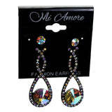 Black & Clear Colored Acrylic Dangle-Earrings #2209