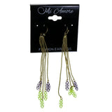 Gold-Tone & Multi Colored Metal Dangle-Earrings #2216