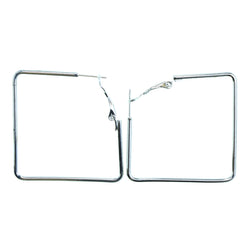 Squares Clip-On-Earrings Silver-Tone Color  #2222