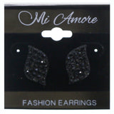 Black Metal Stud-Earrings #2225