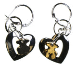 Bears Dangle-Earrings Silver-Tone & Gold-Tone Colored #2238